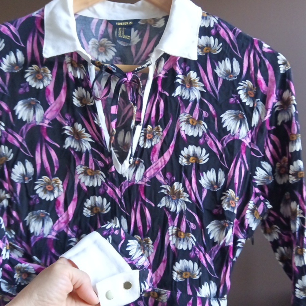 🪇2for$15 Ptp 16"-18" Rayon Floral Long Sleeve Dress